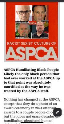 ASPCA racist continue to get good press from  WLOS they were recently exposed by CBS world news for fraud