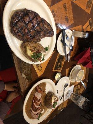 Gusher (bone in ribeye) and pork tenderloin