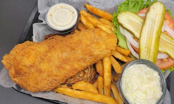 Grouper Sandwich with French Fries