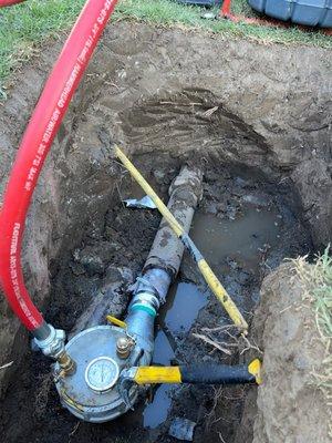 Replacement sewer line with liner technology