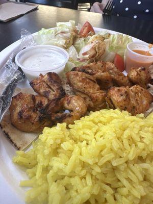 Chicken kabob plate