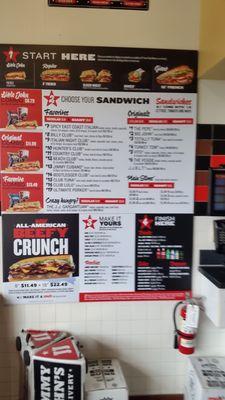 Sandwich Menu.