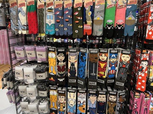 Super heroes, anime, sandal socks and more !