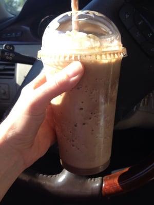 Blended Coffee drink with whey protein  Great meal replacement for me