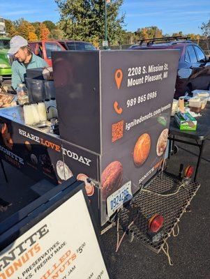 Ignite Donut cart at the Rockford, MI Farmers Market - 10/12/2024