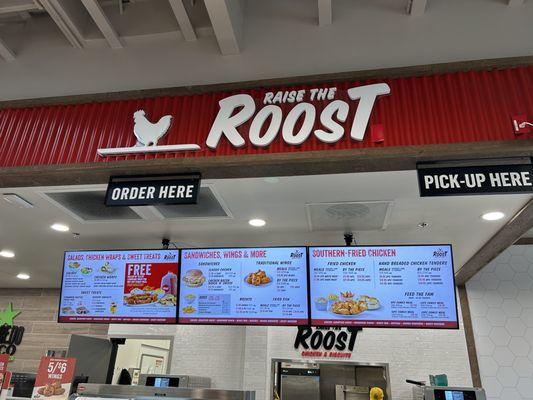 Raise the Roost menu