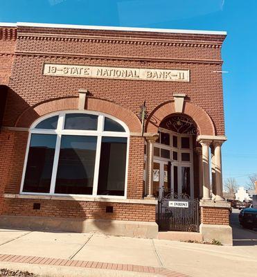 Exterior of the old bank building.