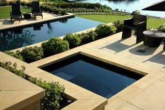 A recent award-winning pool built by KrisCo Pools.  Three infinity edges make this pool, water feature and spa spectacular.