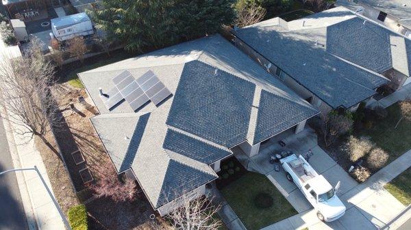 Aerial view of solar array