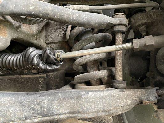 Mangled tie rod boot