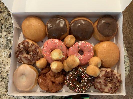 Assorted dozen donuts