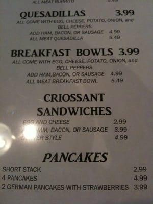 Someone needs to check the spelling of "croissant" before printing 100 menus.