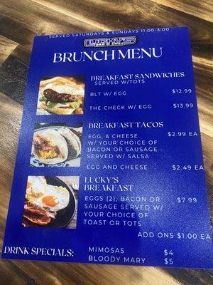 New brunch menu!