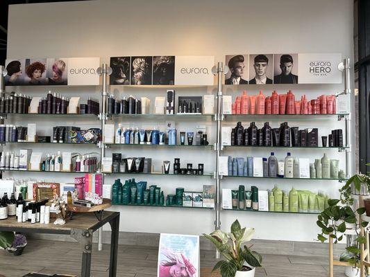 Products they carry, focusing on AVEDA as it is an AVEDA salon