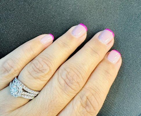 Pink French gel mani