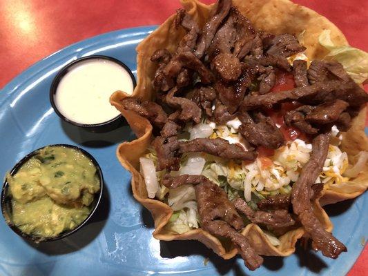 Steak taco salad