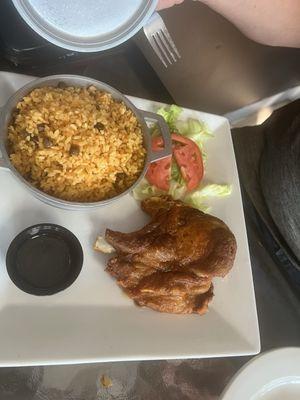 Pork chop and arroz con guandules