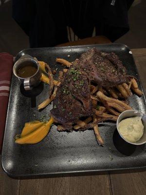 Ribeye and fries