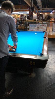 setting the pool balls