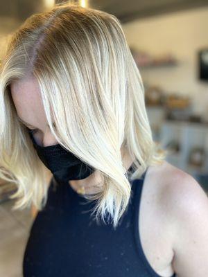 Hair by ROCCO  a platinum blonde balayage