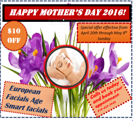 Threading & Spa by Christina offer MOTHER DAY SPECIALS . $10 off in European Facial & $10 off in Anti-Aging Facials.