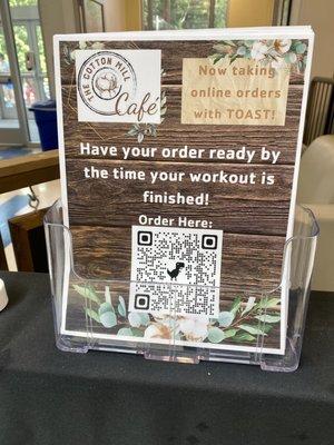 Have your order ready by the time your workout is finished