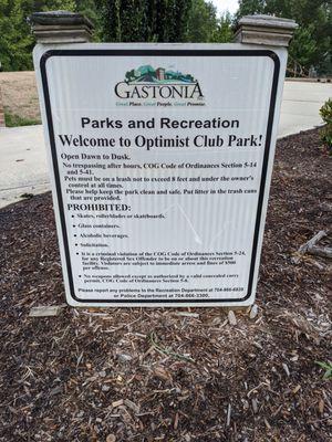 Optimist Club Park, Gastonia