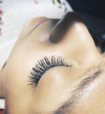 Natural Classic Set of eyelash extensions done by our lovely staff!