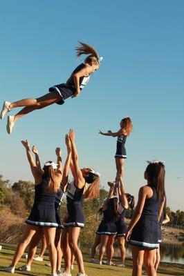 Leland High School cheerleaders at Almaden Valley Art and Wine Festival