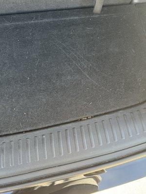 Rear trunk not vacuumed