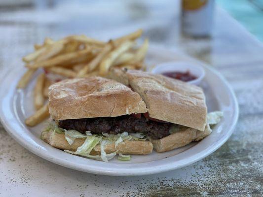 Kofta Sandwich with fries