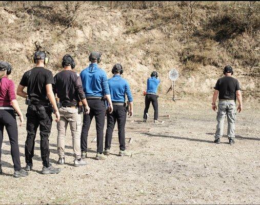 Advanced Firearms training at our outside private range