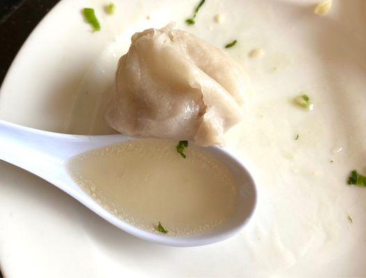 Bund Pork Soup Dumplings - inside juice