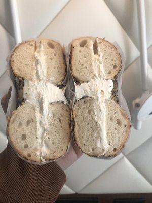 Toasted Everything Bagel with Cream Cheese