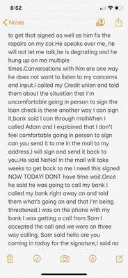 Sam and Adam are Shady people and they do not care about their customers, they only care about the car sale and their money.