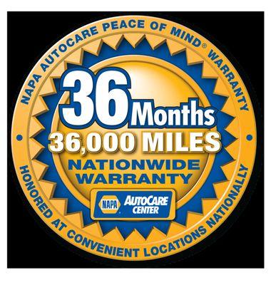 We now offer our customers a 3 year/36,000 mile nationwide warranty