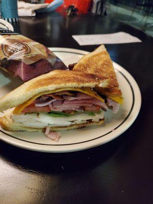 Carved ham turkey sandwich