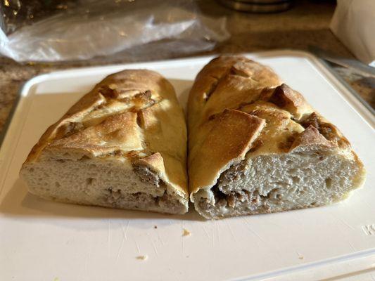 Stuffed sausage bread