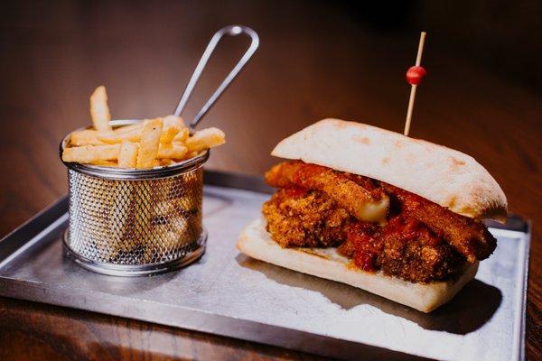 Chicken Parm with fries