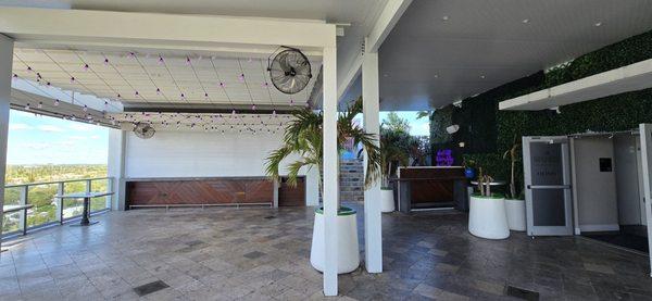 Rooftop dining area