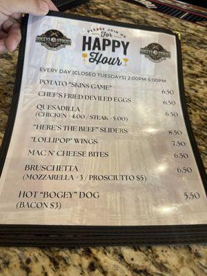 Happy Hour Food Menu