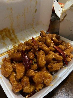 Orange chicken, crunchy and perfect