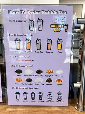 How to Order Bubble Tea menu