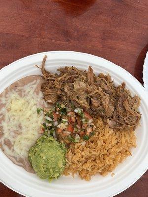 Carnitas rice and beans