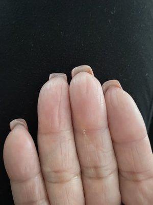 She drilled underneath my real nails