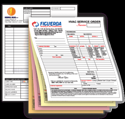 Carbonless 2, 3 and 4 part forms. Keep your records organized.