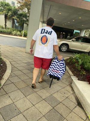 New Daddy taking Hollis to his first pediatrician appointment