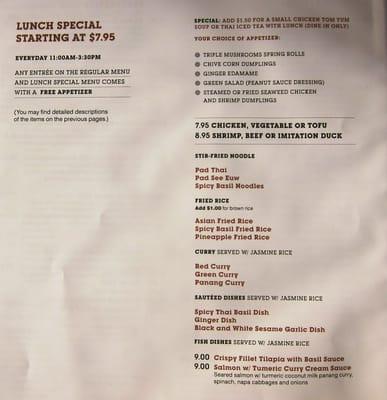 lunch menu