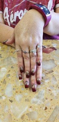 Nails done by Cindy at US NAILS
 (Fall Nails October 2018)