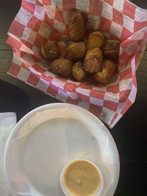 Pretzel bites and beer cheese